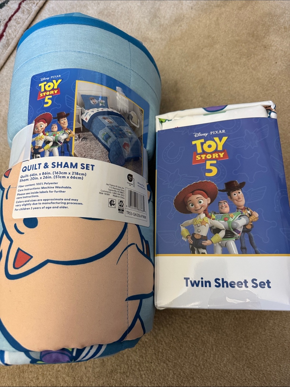 Disney Toy Story 5 Twin Bedding Set - Light Blue & Blue